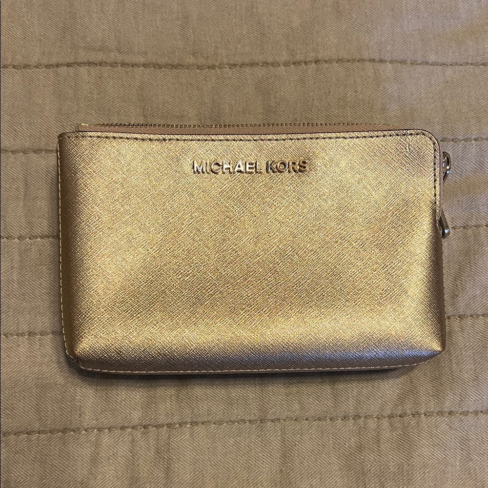 Michael Kors Metallic Gold Clutch